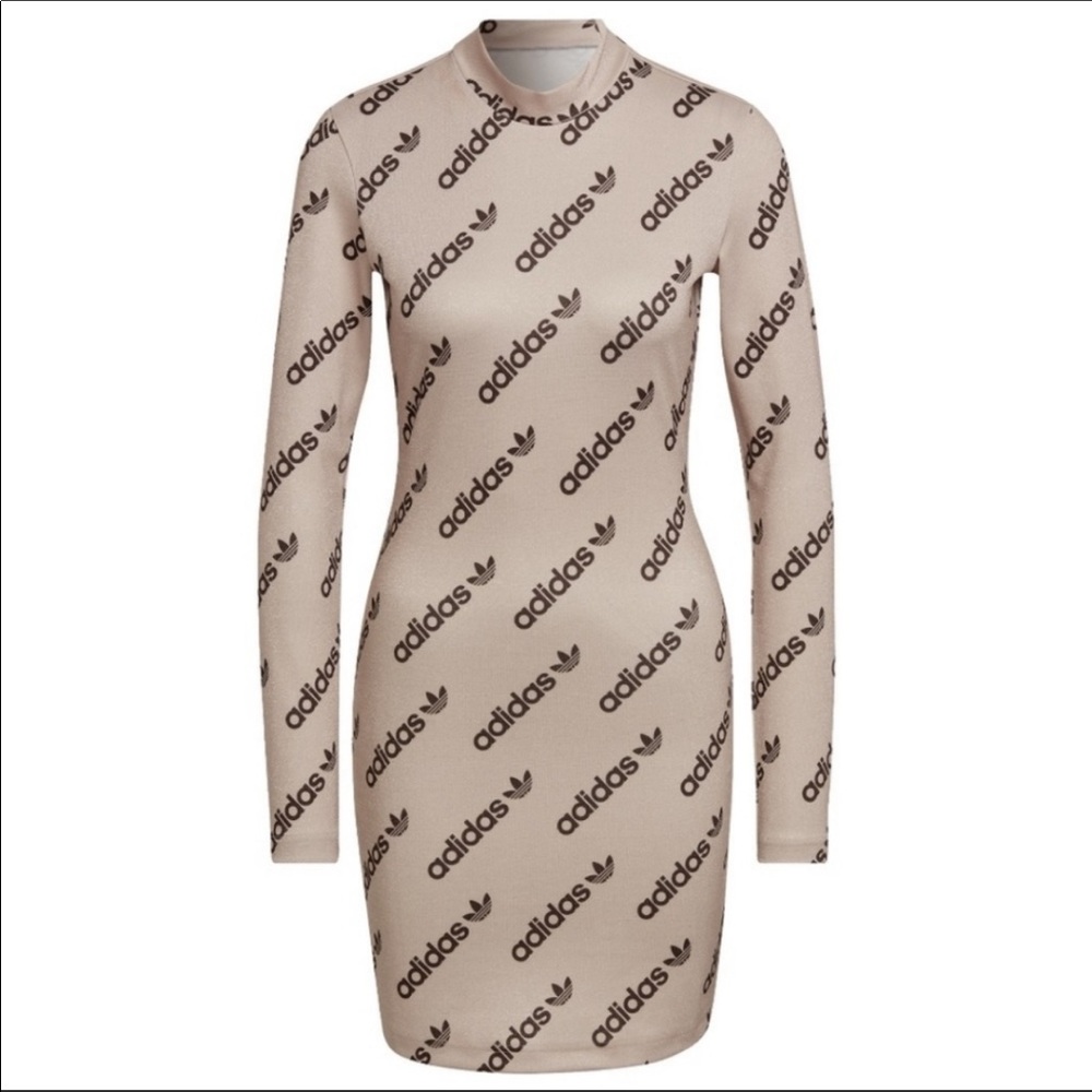 Adidas Blush Monogrammed Metallic Dress Small